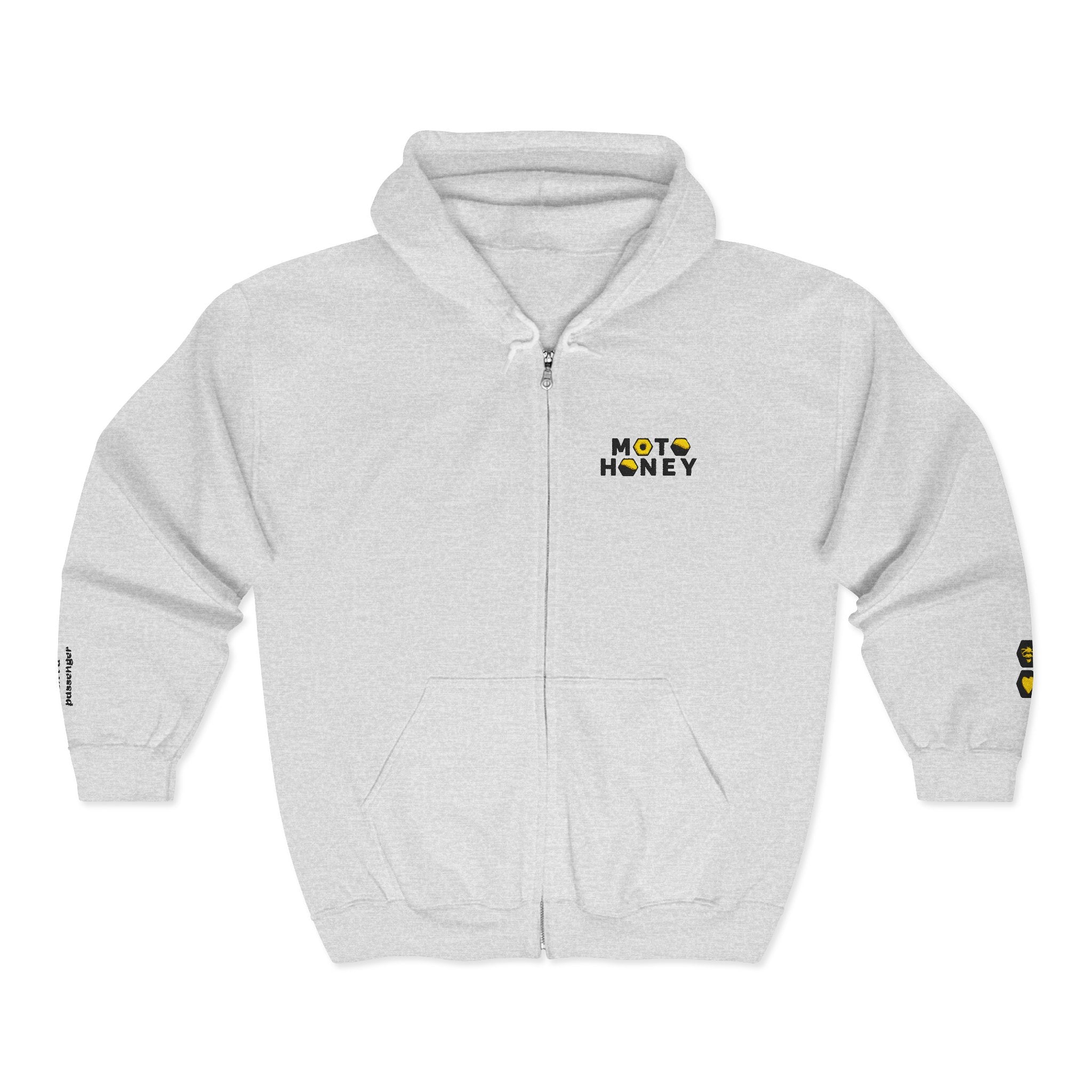 Moto Honey Logo Zip-Up Hoodie | Women’s Motorcycle Lifestyle Sweatshirt | “This Princess Isn’t a Passenger”