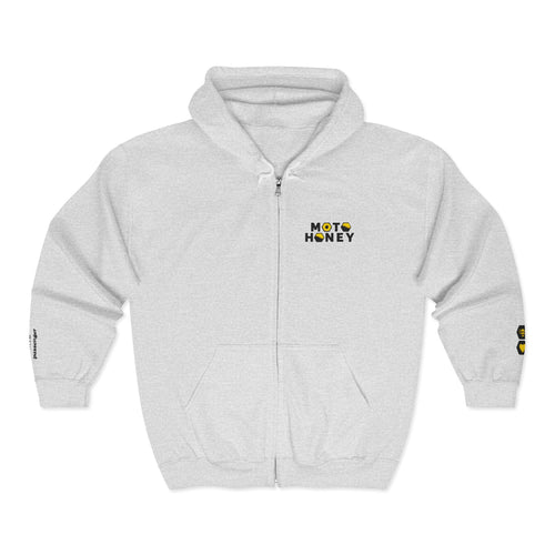 Moto Honey Logo Zip-Up Hoodie | Women’s Motorcycle Lifestyle Sweatshirt | “This Princess Isn’t a Passenger”