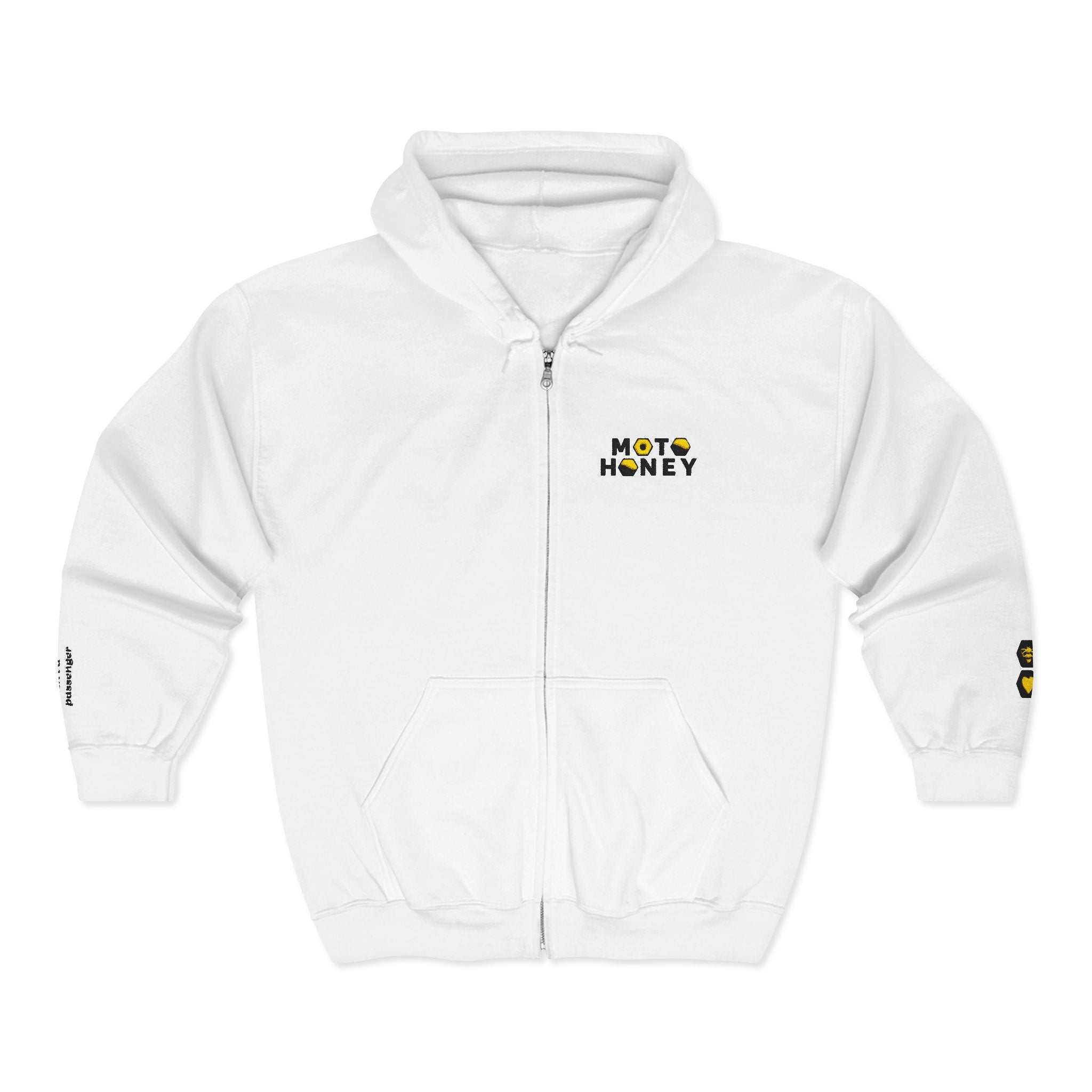 Moto Honey Logo Zip-Up Hoodie | Women’s Motorcycle Lifestyle Sweatshirt | “This Princess Isn’t a Passenger”