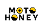 Logo of Moto Honey with black and yellow design on a white background